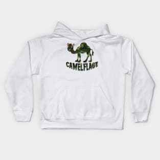 Camelflage funny merch for camels lovers, army lovers, camouflage lovers Kids Hoodie